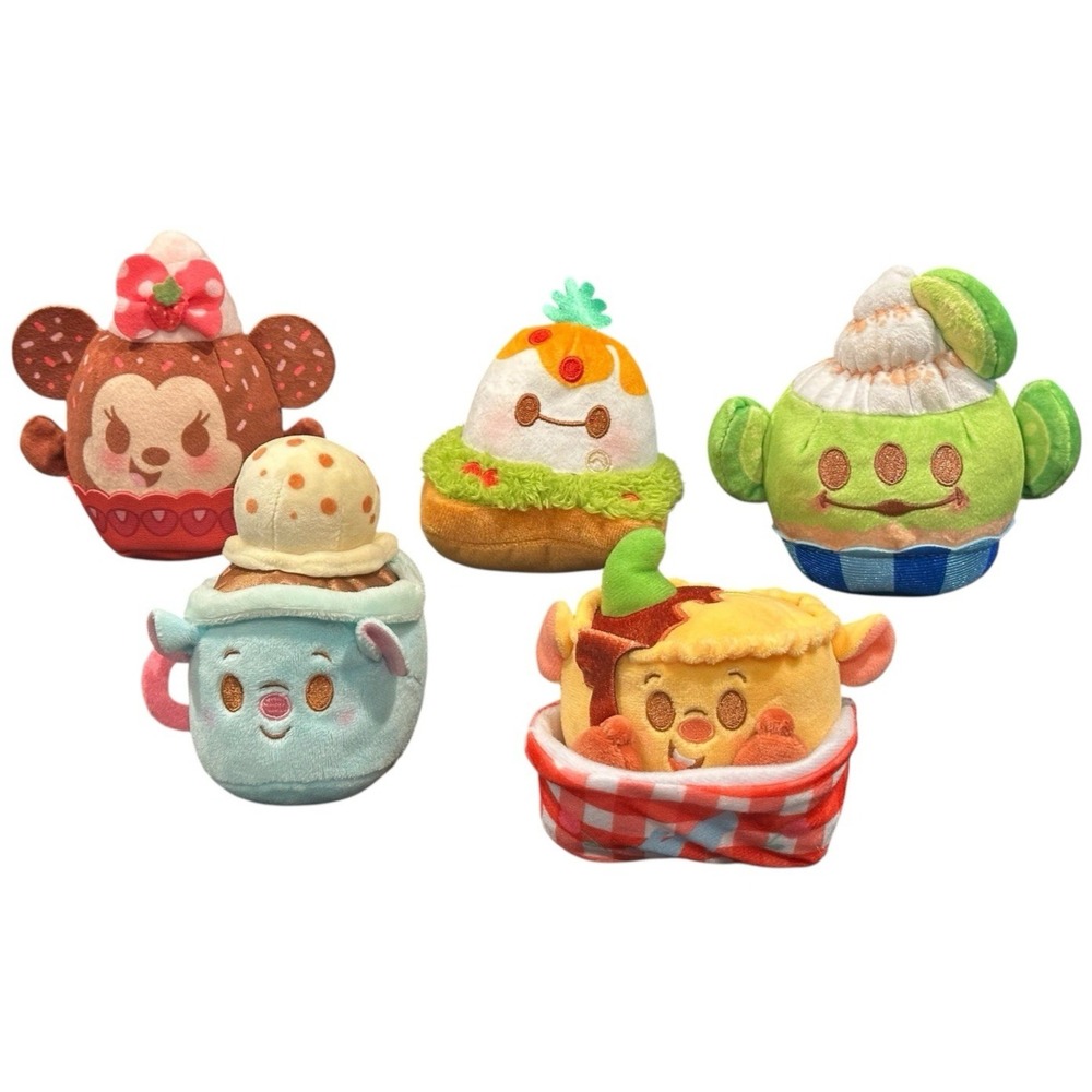 Disney Munchlings Minnie Mouse Remy Picnic Gus Cupcake Plush Toy Lot of 5